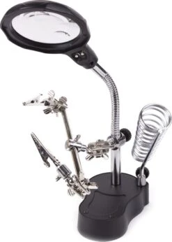 Benson Derde Handje Met LED Vergrootglas - Soldeerbout Houder