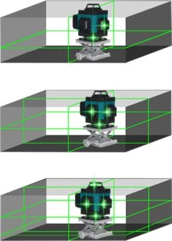 Merkloos FASGet Lijnlasers - Zelfnivellerende Kruislijnlaser 4D Bouwlaser - 8 Tot 16 Lijnen - 360° Graden Roterende Laser - Inclusief Statief En Hardcase -Makita || Merkloos || Stanley Verkoopwinkel 857x1200