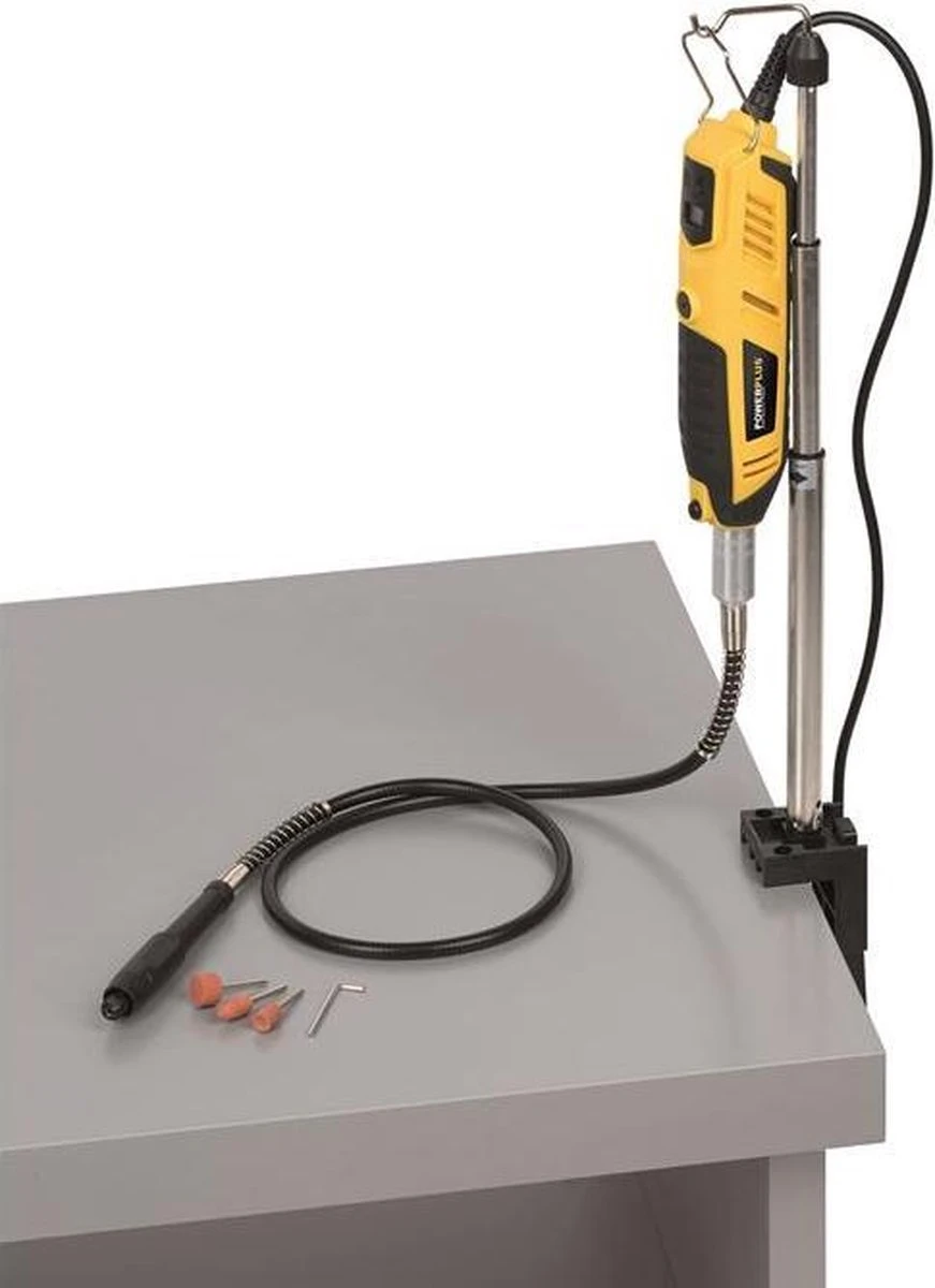 Powerplus POWX1341 Roterende Multitool - Multifunctioneel Gereedschap - 200W - Roterend - Variabele Snelheid - Digitale Display - Incl. Statief, Flexibele As, 2 Opzetstukken, 126 Accessoires En Gereedschapskoffer 5 Powerplus POWX1341 Roterende Multitool - Multifunctioneel Gereedschap - 200W - Roterend - Variabele Snelheid - Digitale Display - Incl. Statief, Flexibele As, 2 Opzetstukken, 126 Accessoires En Gereedschapskoffer - Afbeelding 5