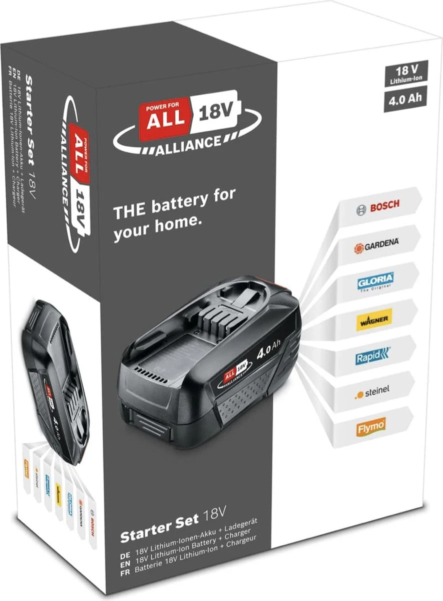 Bosch 18 V Accu En Lader Starterset - 18V - 4.0 Ah + AL 1830 Lader 4 Bosch 18 V Accu En Lader Starterset - 18V - 4.0 Ah + AL 1830 Lader - Afbeelding 4