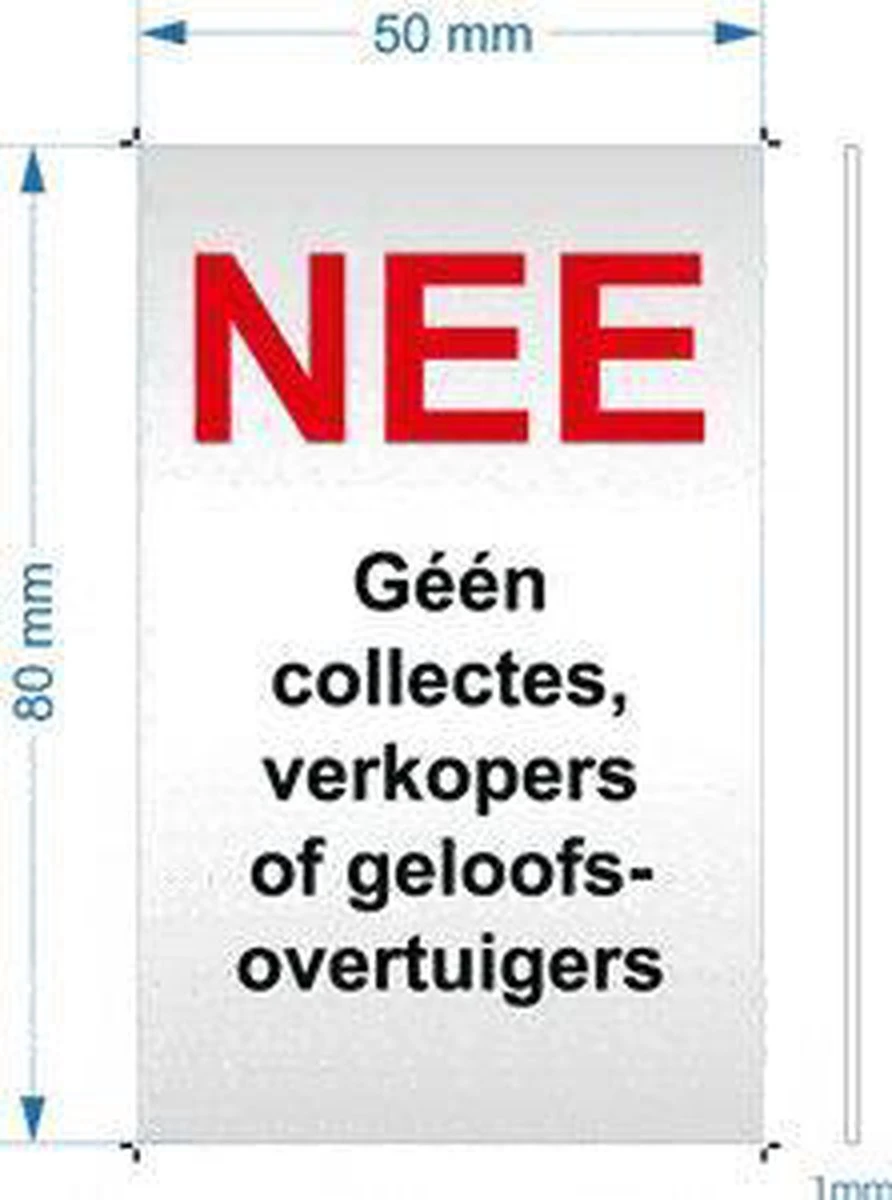 Promessa-Design – NEE Geen Collectes, Verkopers Of Geloofsovertuigers Bordje 2 Promessa-Design – NEE Geen Collectes, Verkopers Of Geloofsovertuigers Bordje - Afbeelding 2