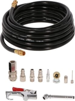 Hofftech Compressor Slang - Luchtslang 8 Meter Met Accessoires - 10 Delig