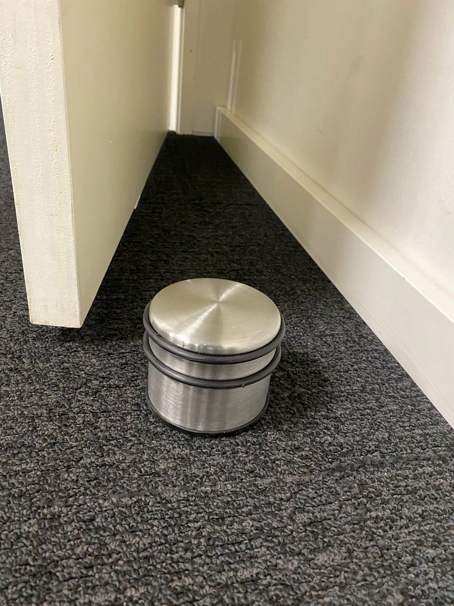 Perel Deurstopper - 2 Stuks - 9x7,5 Cm - Metaal, Chroom 3 Perel Deurstopper - 2 Stuks - 9x7,5 Cm - Metaal, Chroom - Afbeelding 3