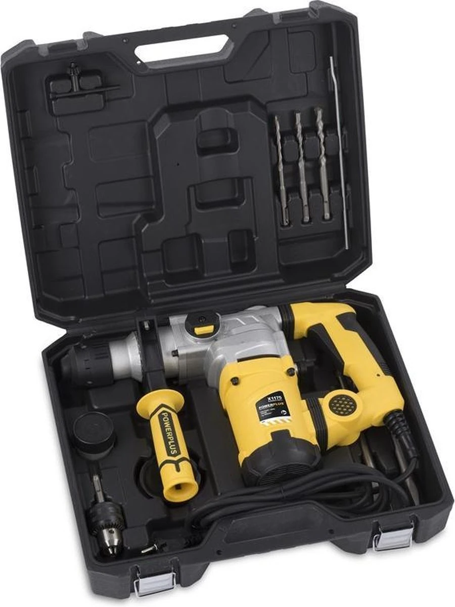 Powerplus POWX1175 Boorhamer - 1600W - 5J - SDS-Plus - Trilling Reductie - Incl. Opbergkoffer En 7 Accessoires 5 Powerplus POWX1175 Boorhamer - 1600W - 5J - SDS-Plus - Trilling Reductie - Incl. Opbergkoffer En 7 Accessoires - Afbeelding 5