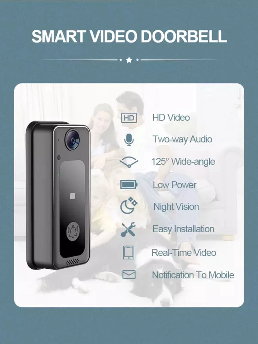 T Ring Video Deurbel (zwart) TR M3 V2 . Compleet Met Accu En Losse Bel. Incl. USB Adapter. Opslag Op Geheugen Kaart Van 32 Gb Mogelijk (niet Bij Geleverd) (Geen Abonnement Verplichting) Compatibel In Google Assistent En Amazone Alexa 9 T Ring Video Deurbel (zwart) TR M3 V2 . Compleet Met Accu En Losse Bel. Incl. USB Adapter. Opslag Op Geheugen Kaart Van 32 Gb Mogelijk (niet Bij Geleverd) (Geen Abonnement Verplichting) Compatibel In Google Assistent En Amazone Alexa - Afbeelding 9