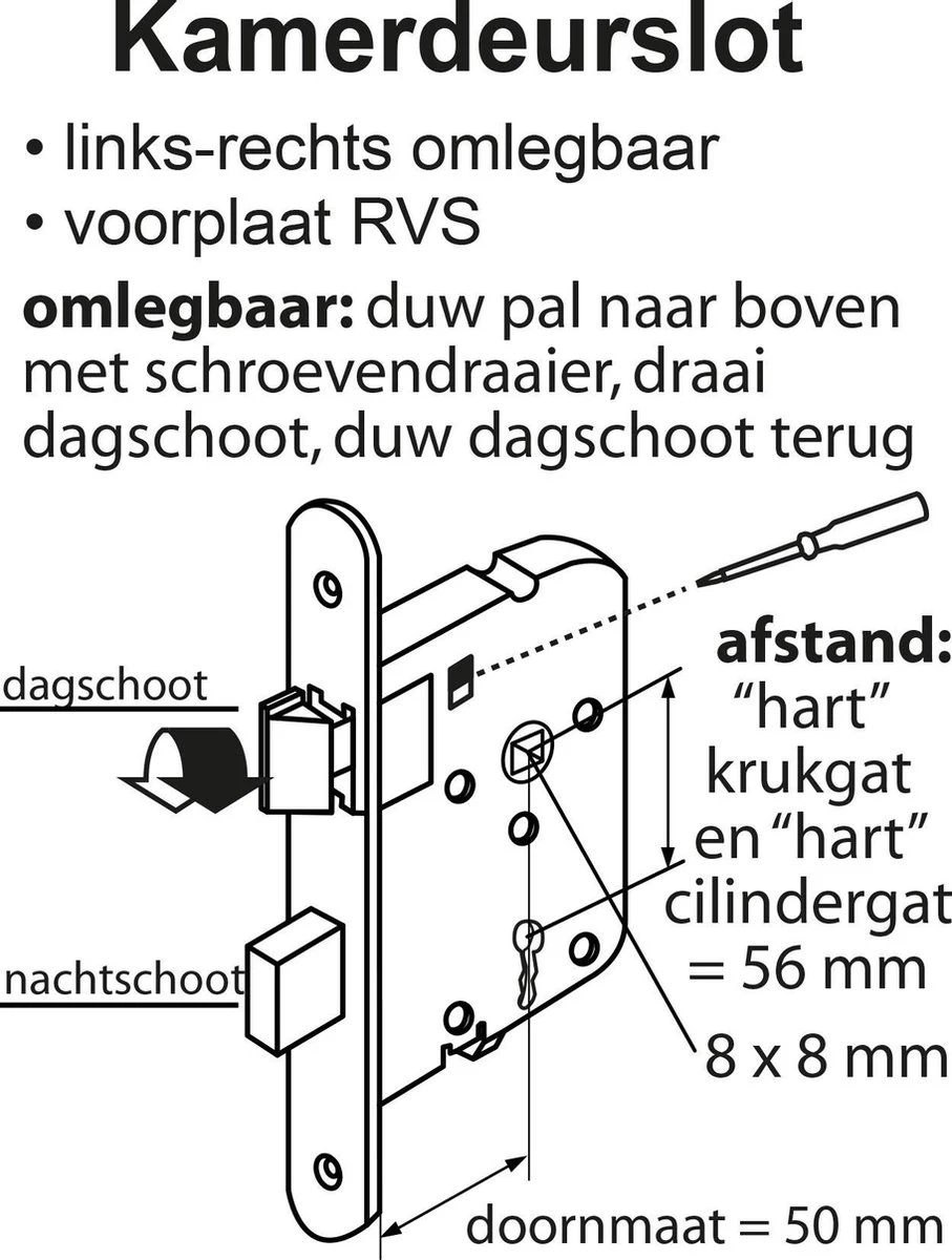 Starx Deurslot Binnendeur – Kamerdeurslot Met Voorplaat Wit Lak – Slot Met Sleutels – 50 X 56 Mm 2 Starx Deurslot Binnendeur – Kamerdeurslot Met Voorplaat Wit Lak – Slot Met Sleutels – 50 X 56 Mm - Afbeelding 2