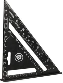 Detepo Winkelhaak - Timmerman Meet Driehoek - Blokhaak Gemaakt Van Metaal - Speed Square - 5 In 1 Gradendriehoek - Zwart
