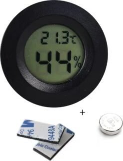Tool Meister TM2 – Hygrometer & Thermometer - Binnen/Buiten/Koelkast – Digitaal -Zwart - Incl Batterijen