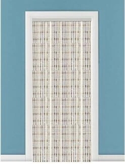 Merkloos Vliegengordijn/deurgordijn Kralen Bruintinten 90 X 200 Cm - Insectenwerende Vliegenwerende Gordijnen - Kralengordijnen