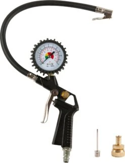 Kibani Pneumatische Bandenpomp Met Extra Opzetstukken - TG4 - Voor O.a. Auto-, Motor En Scooterbanden - Fietspomp - Compressor - Ballenpomp - Luchtbedpomp - Fietspomp Met Drukmeter - Voetbalpomp - Ballonpomp - Luchtbed Pomp