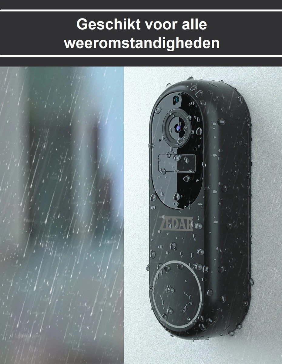 Video Deurbel Met Camera En Wifi - Draadloos Op Accu Met 1080P Inclusief Draadloze Gong (t-ring Geluid) En 32GB SD-kaart (slimme Deurbel) Van Zedar 5 Video Deurbel Met Camera En Wifi - Draadloos Op Accu Met 1080P Inclusief Draadloze Gong (t-ring Geluid) En 32GB SD-kaart (slimme Deurbel) Van Zedar - Afbeelding 5