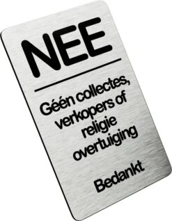 NEE Geen Collectes Verkopers Sticker - Nee Sticker - Zwart / RVS Kleur - Vriendelijk - 8x5 Cm - Bel Niet Aan - Nee Nee Sticker Brievenbus - Colportage Sticker -Makita || Merkloos || Stanley Verkoopwinkel 932x1200 7
