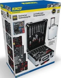 Kinzo Handgereedschapset - 187-delig - In Aluminium Rolkoffer - CR-V-Staal -Makita || Merkloos || Stanley Verkoopwinkel 942x1200 1