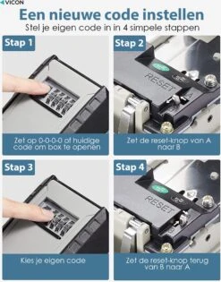 Vicon Sleutelkluis Voor Binnen & Buiten - Incl. Wandmontage - Verbeterd Model Met Ophanghaken - 4-cijferige Code - Waterdicht En Roestvrij -Makita || Merkloos || Stanley Verkoopwinkel 942x1200 7