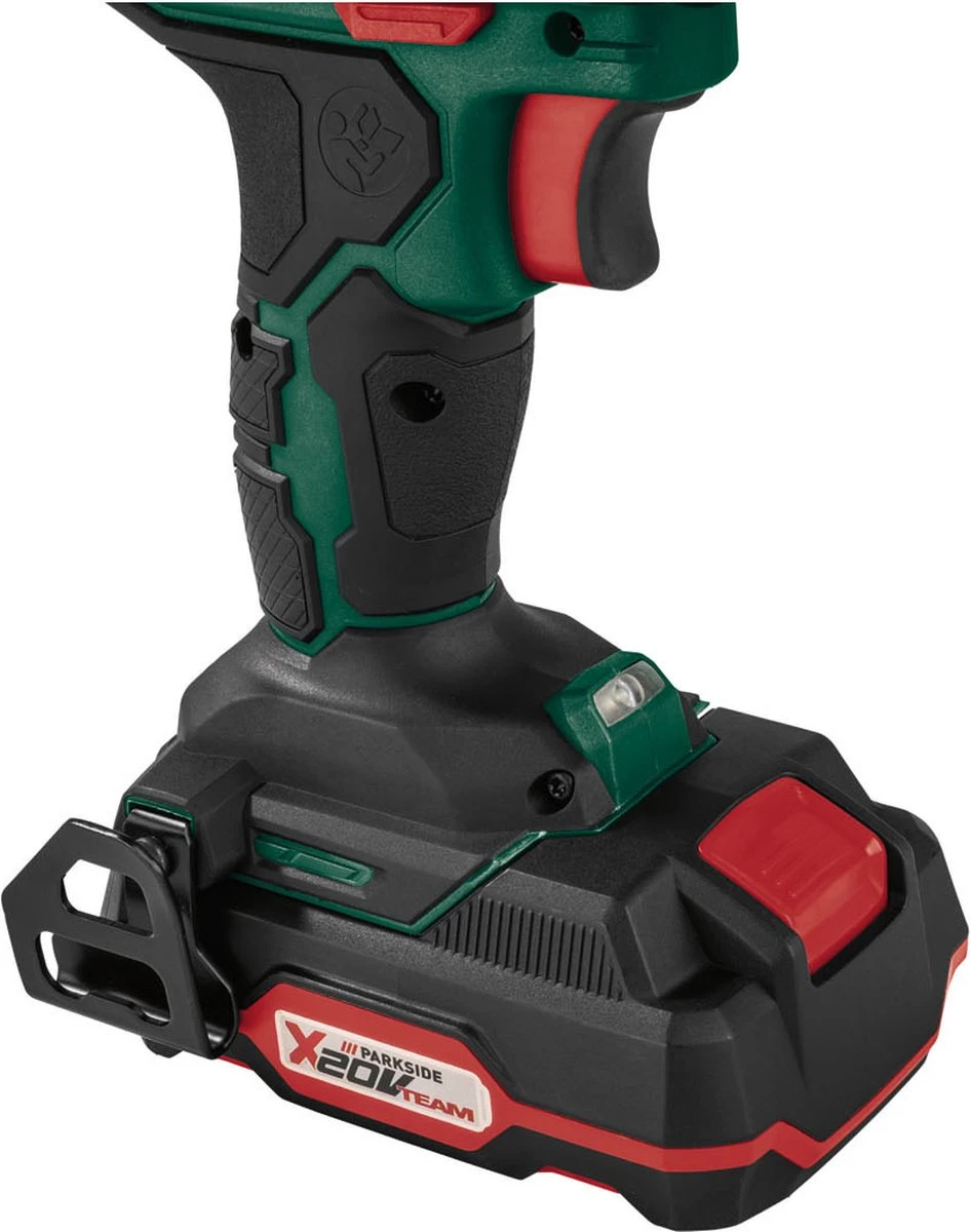 Parkside Accu Boorschroefmachineset 20V - Toerental: 0-400 Min-¹ (1e Versnelling) | 0-1400 Min-¹ (2e Versnelling) - Draaimoment: 40 Nm - Boordiameter: Max. 30 Mm (hout) | 13 Mm (staal) - Inclusief: 2 Accu's, 1 Oplader En 73-delige Toebehorenset 6 Parkside Accu Boorschroefmachineset 20V - Toerental: 0-400 Min-¹ (1e Versnelling) | 0-1400 Min-¹ (2e Versnelling) - Draaimoment: 40 Nm - Boordiameter: Max. 30 Mm (hout) | 13 Mm (staal) - Inclusief: 2 Accu's, 1 Oplader En 73-delige Toebehorenset - Afbeelding 6