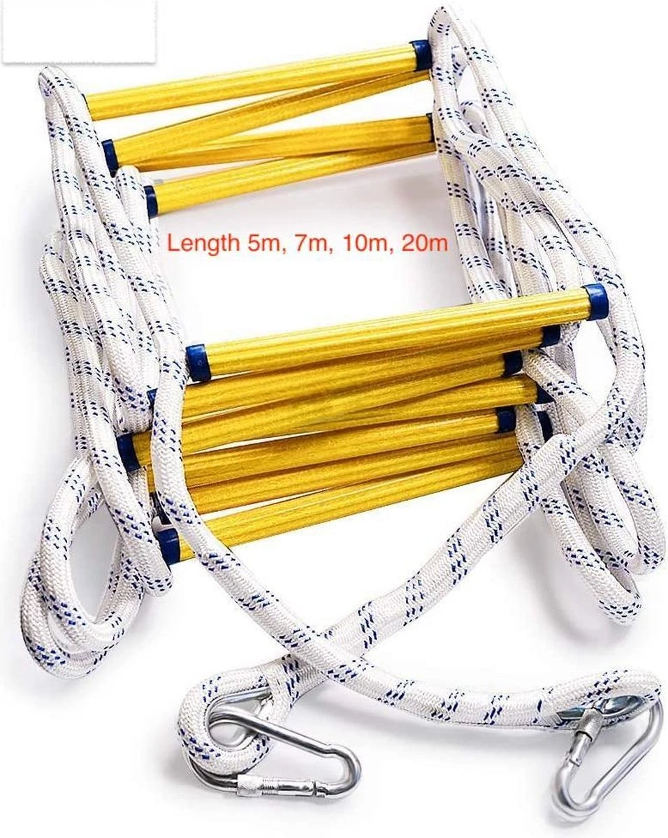 Brandvluchtladder, 10m Touw Reddingsladder, Vuurladder, ALU-ladder, Breiladder, Vluchtladder, Multifunctionele Ladder & Veiligheidsladder & Brandladder Met Hoge Veiligheid - Brandladder - Brandvluchtladder - EN131-6 Goedgekeurd - 10 Meter - Tot 150kg 3 Brandvluchtladder, 10m Touw Reddingsladder, Vuurladder, ALU-ladder, Breiladder, Vluchtladder, Multifunctionele Ladder & Veiligheidsladder & Brandladder Met Hoge Veiligheid - Brandladder - Brandvluchtladder - EN131-6 Goedgekeurd - 10 Meter - Tot 150kg - Afbeelding 3