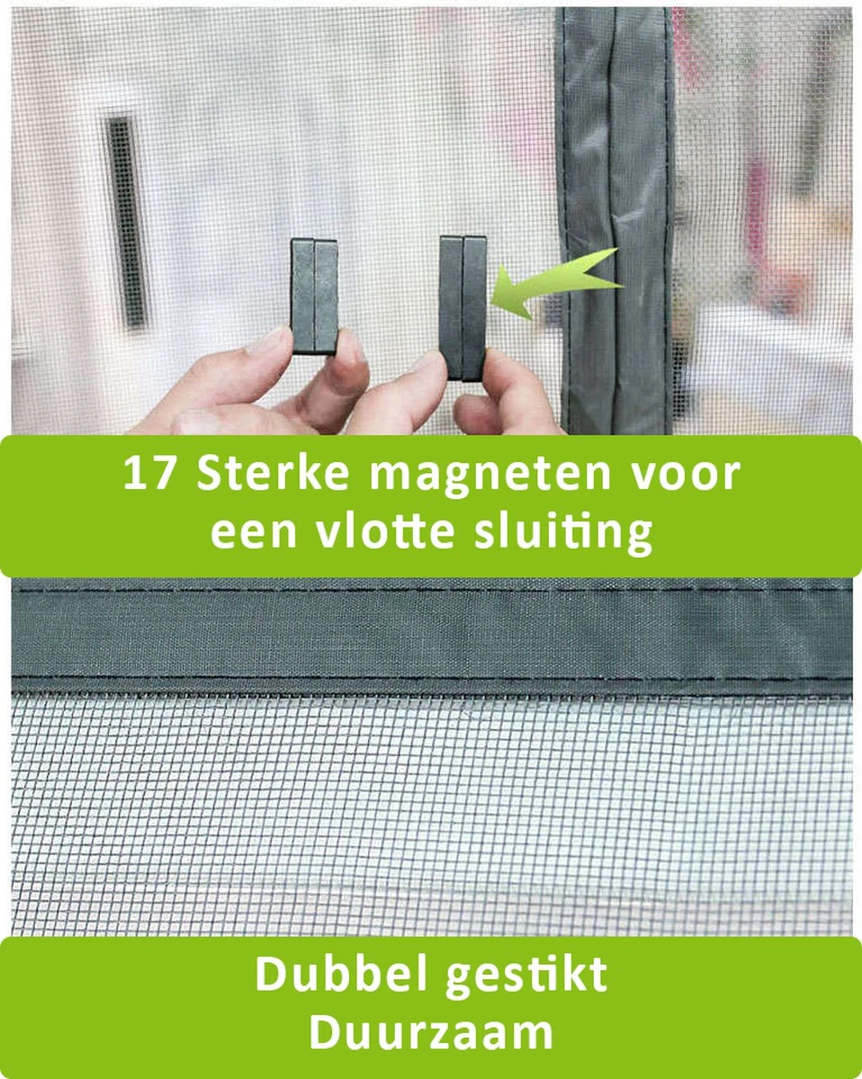 VITAMO Magnetisch Vliegengordijn - Premium Glasvezel Horgordijn - Deurhor - Deurgordijn - 210 X 101 Cm - Wit 9 VITAMO Magnetisch Vliegengordijn - Premium Glasvezel Horgordijn - Deurhor - Deurgordijn - 210 X 101 Cm - Wit - Afbeelding 9