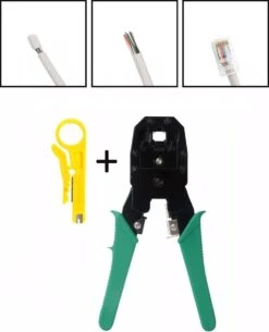 LOUZIR Krimptang UTP Netwerk Kabel RJ11 RJ12 RJ45 Cat 5E Cat6 - Kabelstripper - Striptang - Ethernet Netwerk Kabel Krimper - Cable Shrinker - Crimping Tool