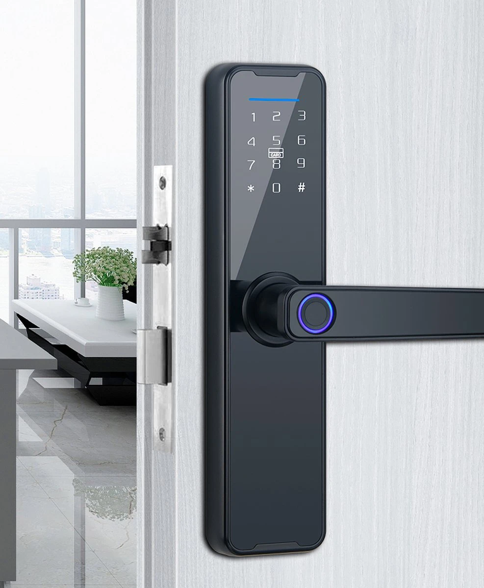 Merkloos Flient Smart Doorlock - Slimme Deurslot - Deurklink Met Vingerafdruk - Met APP & WiFi - BlueTooth - Kantoor Slot - Zwart - Anti Inbraak - TT LockApp 10 Merkloos Flient Smart Doorlock - Slimme Deurslot - Deurklink Met Vingerafdruk - Met APP & WiFi - BlueTooth - Kantoor Slot - Zwart - Anti Inbraak - TT LockApp - Afbeelding 10