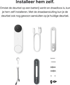 Google Nest Videodeurbel - Deurbeldrukker - Batterij - Wit