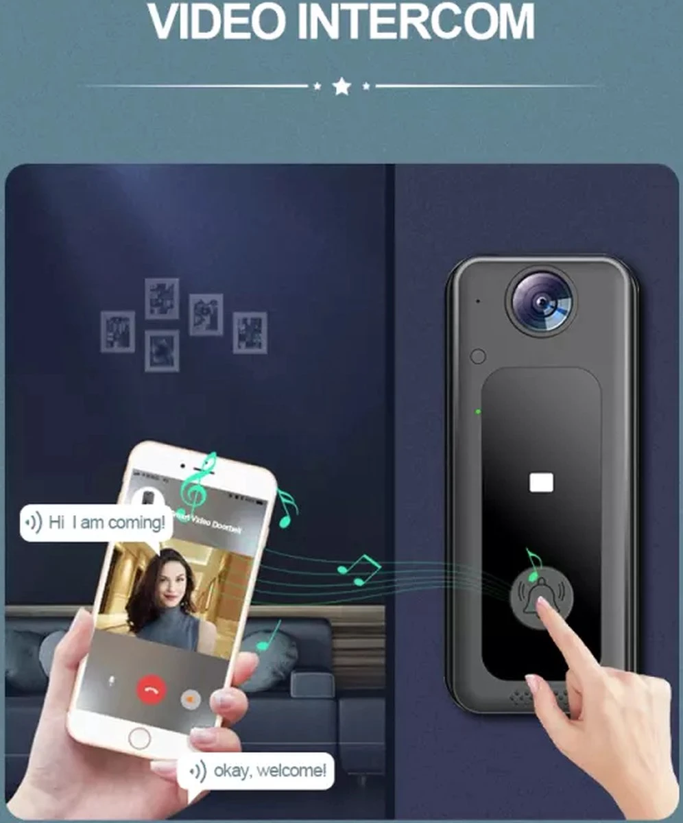 T Ring Video Deurbel (zwart) TR M3 V2 . Compleet Met Accu En Losse Bel. Incl. USB Adapter. Opslag Op Geheugen Kaart Van 32 Gb Mogelijk (niet Bij Geleverd) (Geen Abonnement Verplichting) Compatibel In Google Assistent En Amazone Alexa 2 T Ring Video Deurbel (zwart) TR M3 V2 . Compleet Met Accu En Losse Bel. Incl. USB Adapter. Opslag Op Geheugen Kaart Van 32 Gb Mogelijk (niet Bij Geleverd) (Geen Abonnement Verplichting) Compatibel In Google Assistent En Amazone Alexa - Afbeelding 2