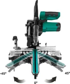 VONROC Compacte Afkortzaag - Kapzaag - Verstekzaag 2200W - Ø216mm – 5200 /min – Demonteerbare Verstekarm - Trekfunctie - Verstelbare Tafelverbreders – Kantelbaar (0-45°) – Lengtestop – Diepteregeling - Laser & LED – Incl. Zaagblad & Werkstukklem -Makita || Merkloos || Stanley Verkoopwinkel 998x1200 6